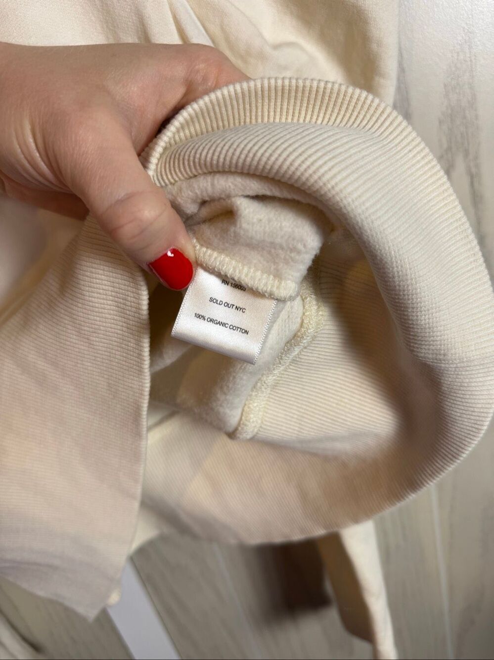 Sold Out NYC Just Enough Puff Crewneck Sweatshirt Size Small 100% Organic Cotton - Picture 6 of 6